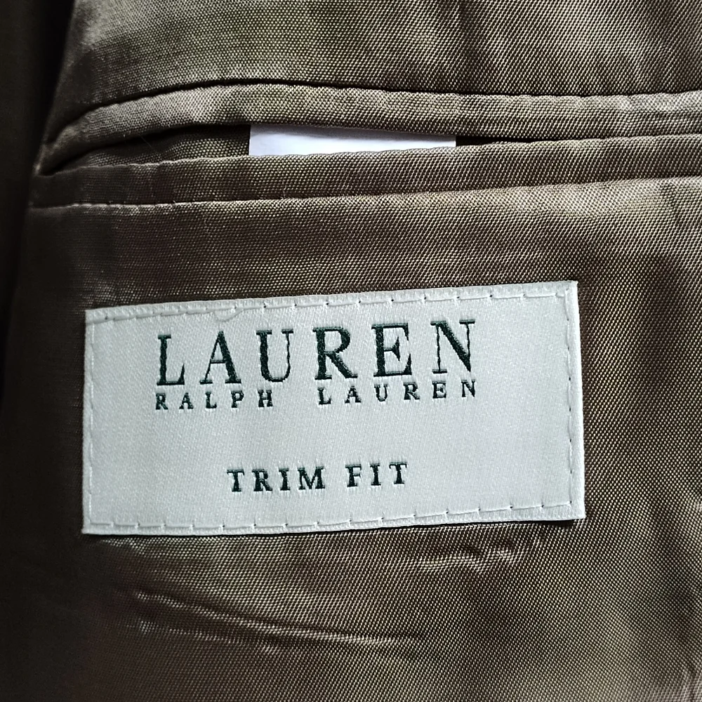 Lauren Ralph Lauren Trim Fit Suit Jacket Men Size 44R Cream Two Button Formal